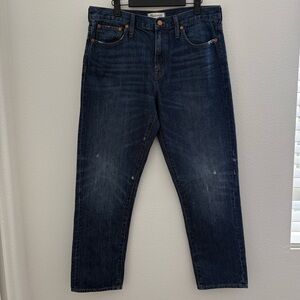 Madewell Women's Straight-Leg Crop Jean in Dark Blue Denim Size 31